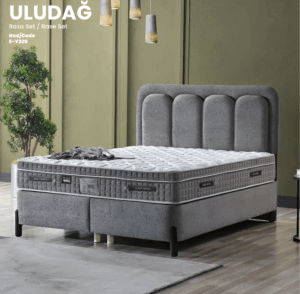 Lit coffre ULUDAĞ 160x200 avec tête de lit arrondie et sommier coffre