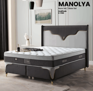 Lit coffre MANOLYA 160x200 avec tête de lit design élégante et sommier coffre