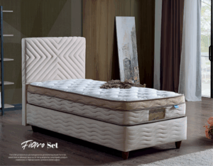Lit coffre FIERRO 90x190 avec tête de lit design et sommier coffre