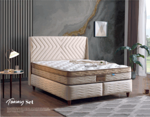 Lit coffre TOMMY, différent dimension et avec tête de lit design et sommier coffre