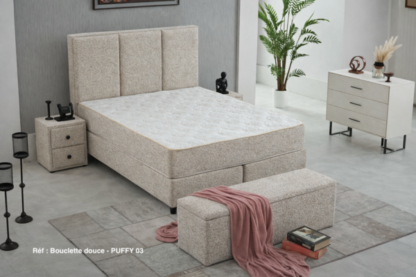 Lit Floransa coffre + matelas orthopédique