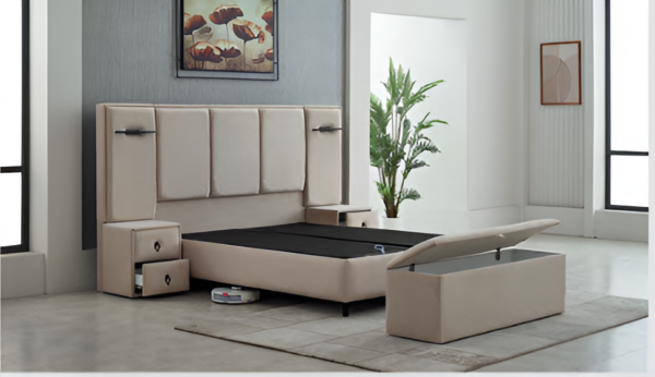 Lit Floransa coffre + matelas orthopédique