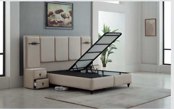 Lit Floransa coffre + matelas orthopédique